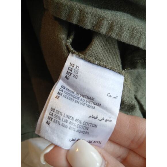 Morgan Taylor Cotton Linen button down short button down XL - Picture 7 of 8